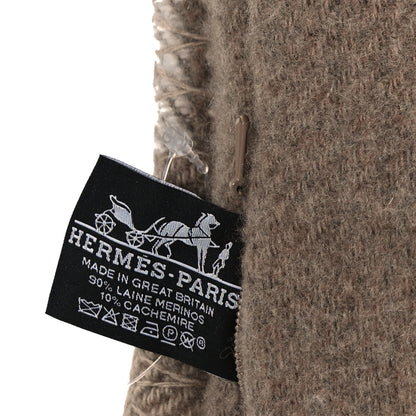 Hermes Wool Cashmere Avalon Paper Block Pillow Ecru Naturel 3 of 3