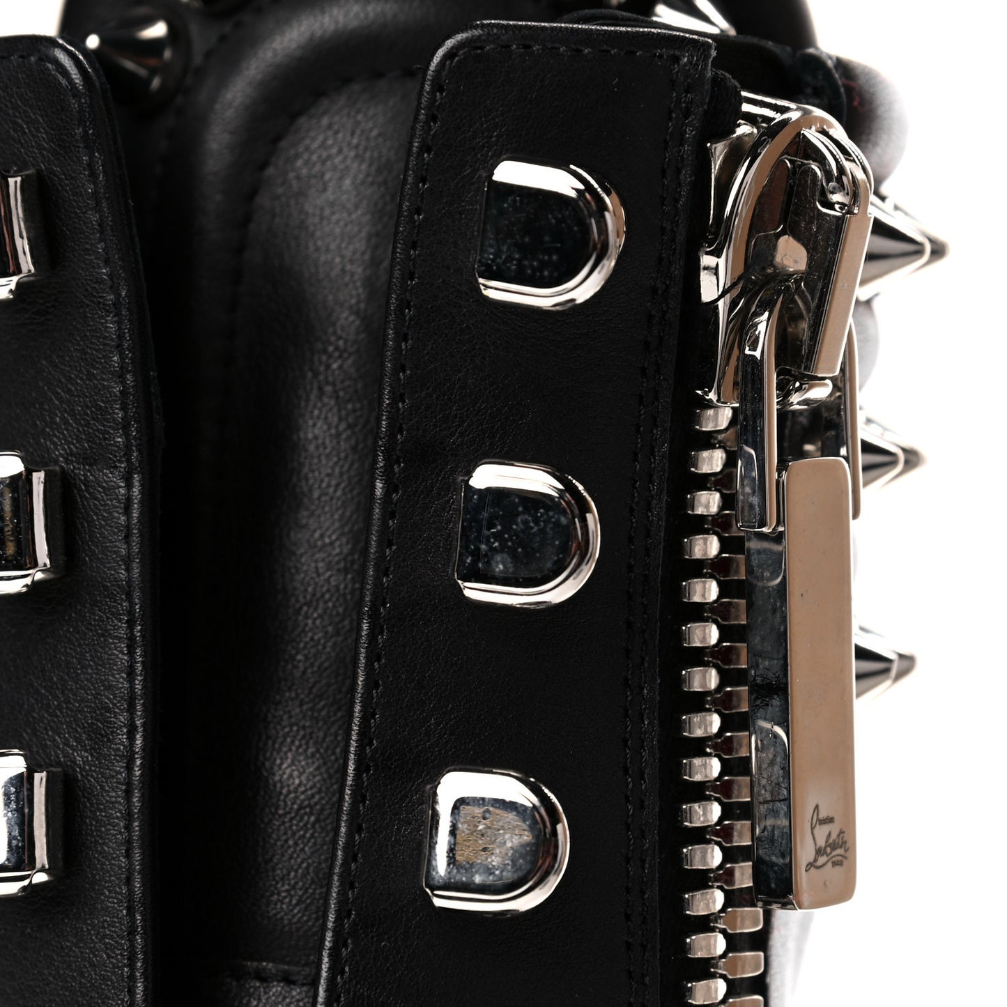 Calfskin Winter Spikes 70 Combat Boots 39.5 Black