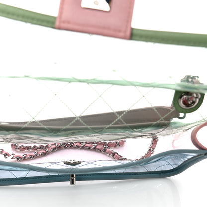 Chanel Lambskin PVC Quilted Medium Coco Splash Flap Blue Green 4 of 9