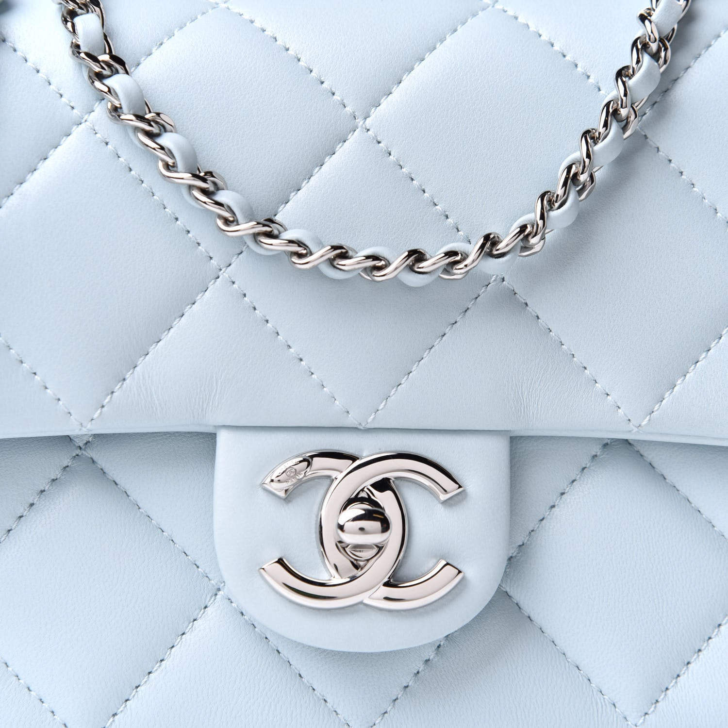 Chanel Lambskin Quilted Mini My Perfect Flap Light Blue 7 of 10