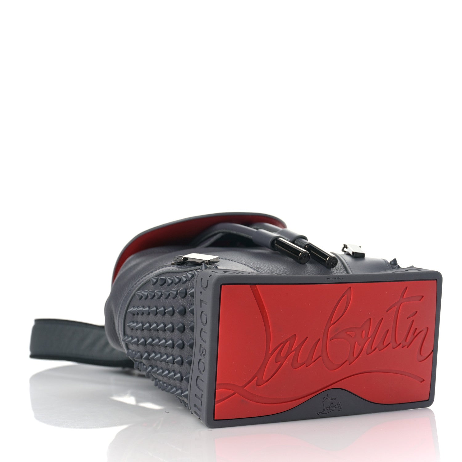 Christian Louboutin Calfskin Spiked Small Explorafunk Backpack Charbon 3 of 7