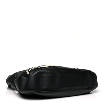 Gucci Calfskin Dog Embroidered Extra Large Dionysus Hobo Black 4 of 14