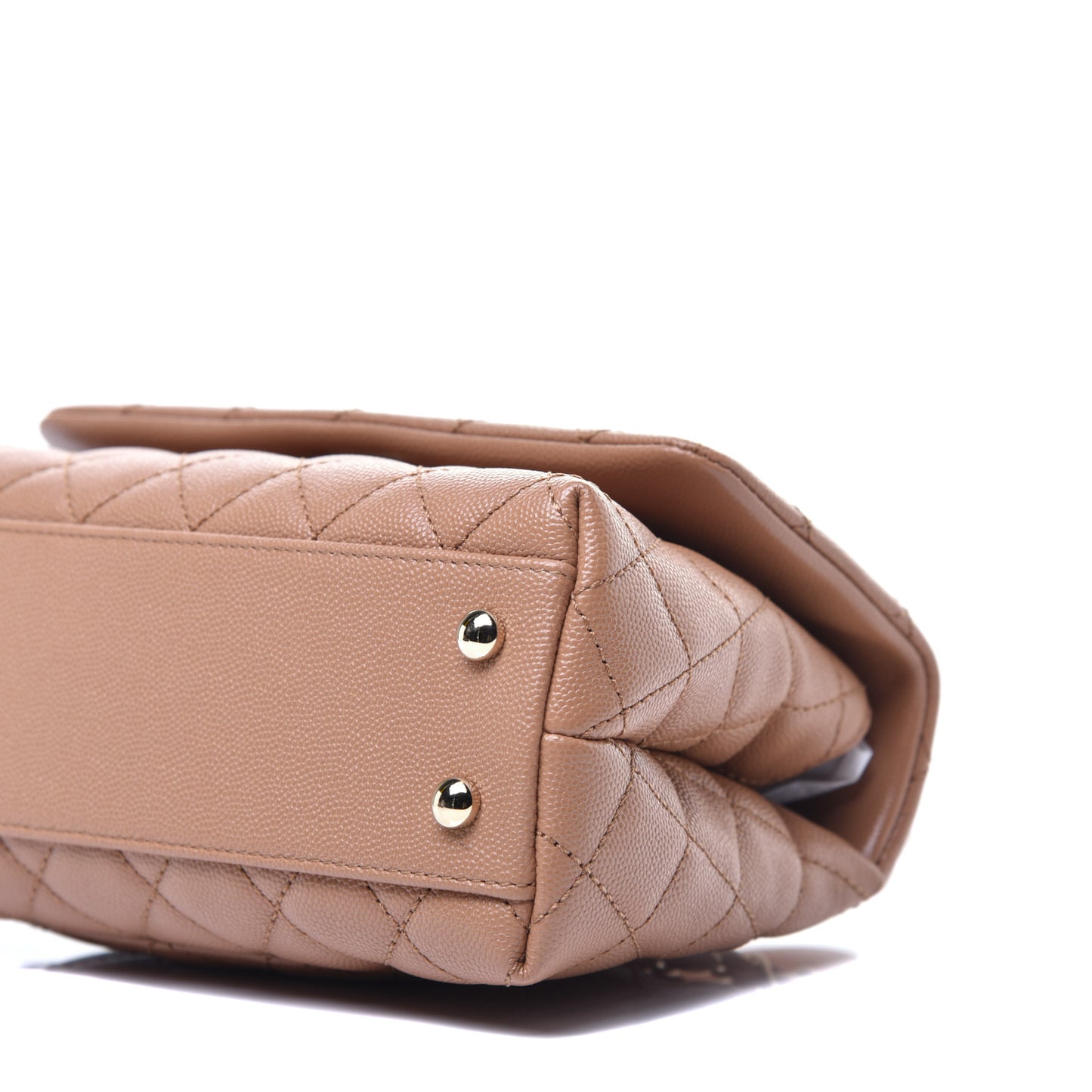 Caviar Quilted Mini Coco Handle Flap Brown