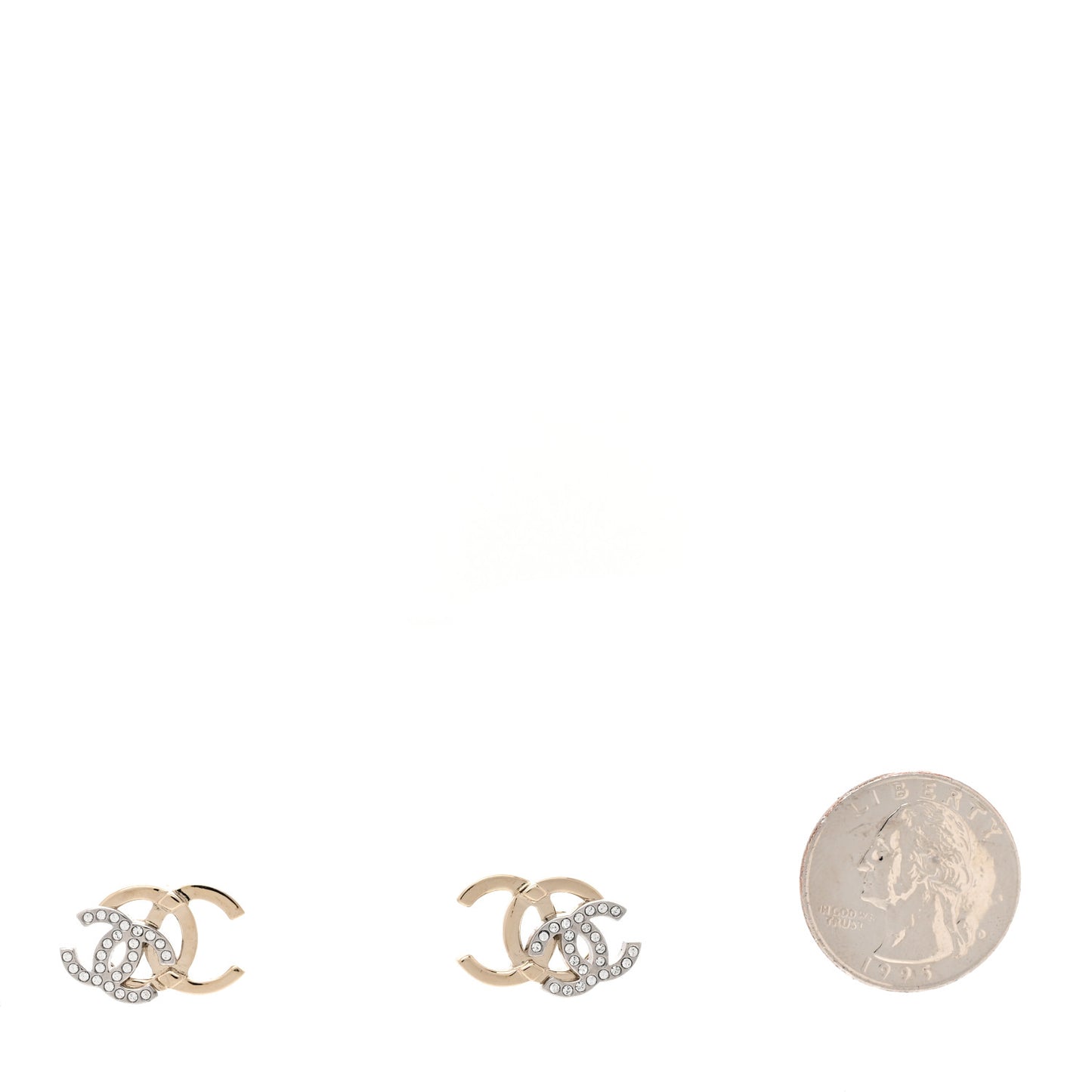 Crystal Double CC Earrings Gold Silver