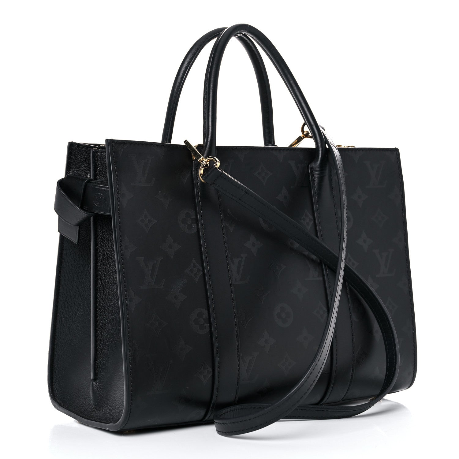 Louis Vuitton Monogram Cuir Plume Very Tote MM Black 4 of 55