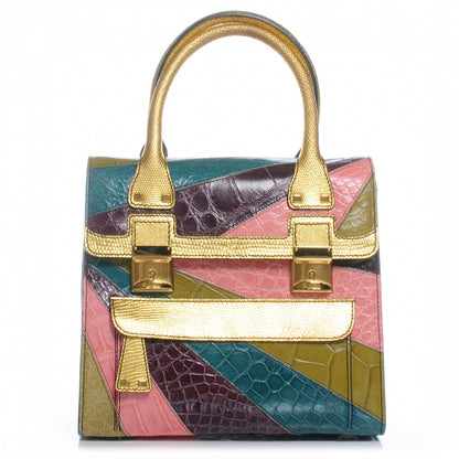 Valentino Garavani Patchwork Crocodile Dome Handbag Multicolor 1 of 9