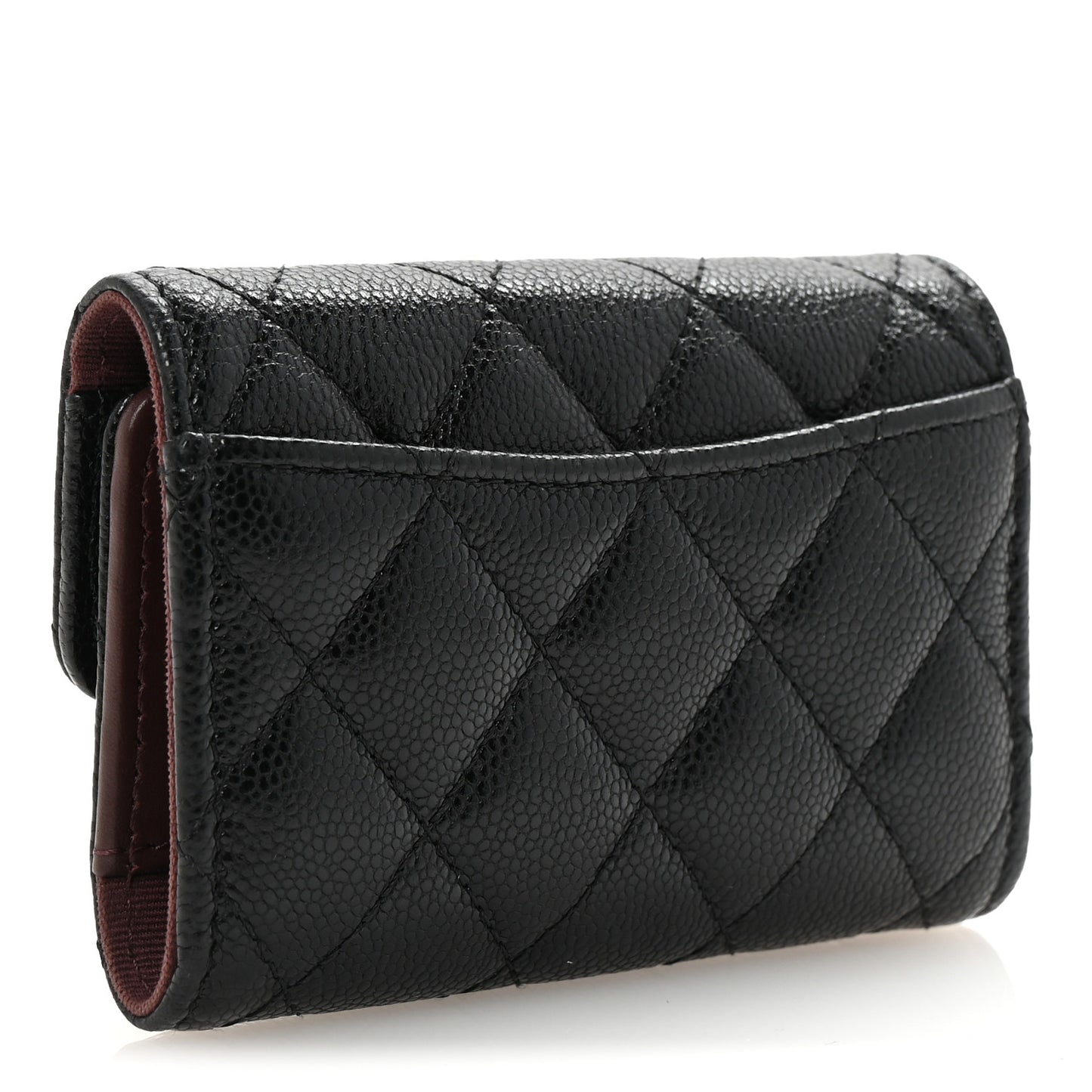 Caviar Quilted Classic 4 Key Holder Wallet Black