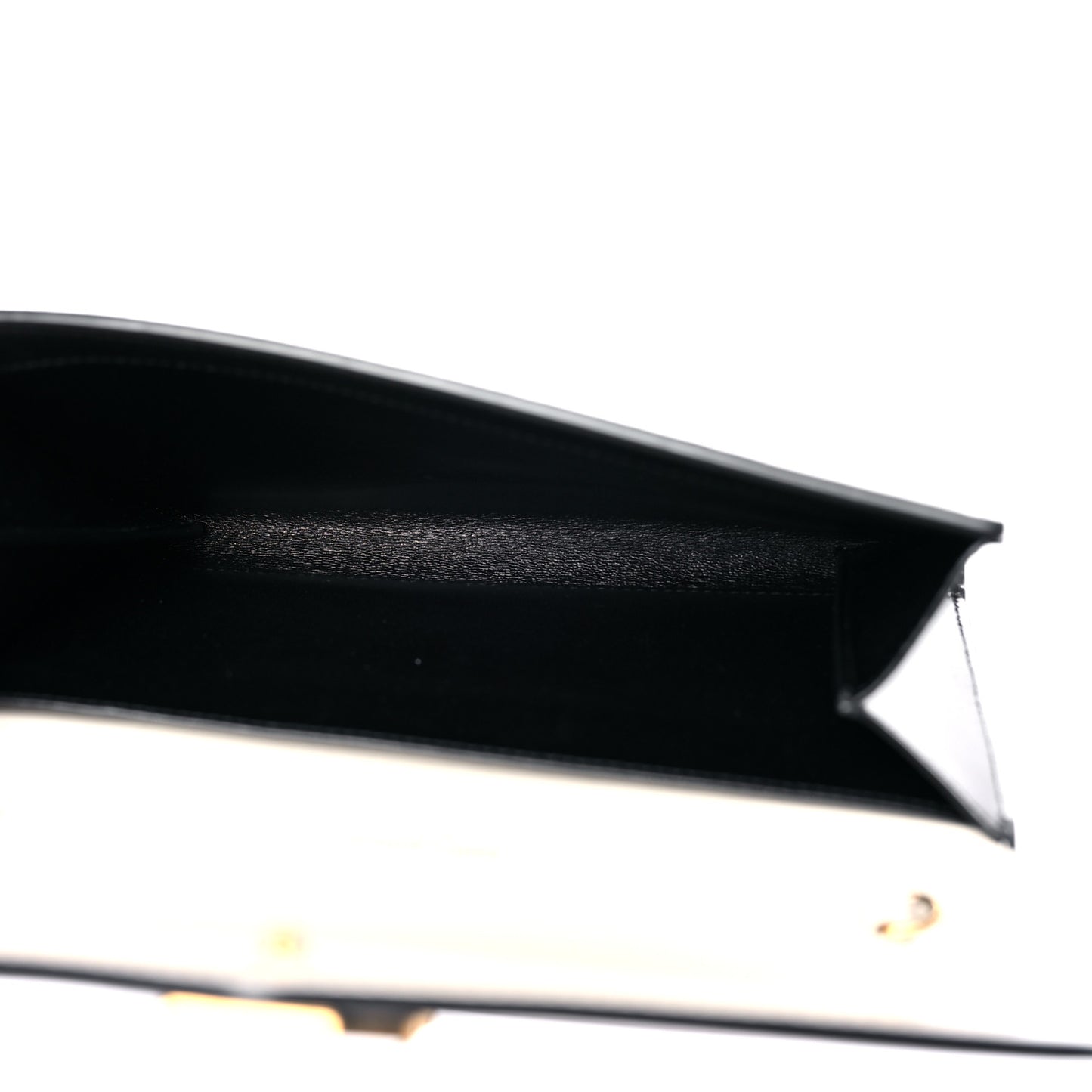 Smooth Shiny Calfskin Uptown Chain Wallet Black Crema Soft