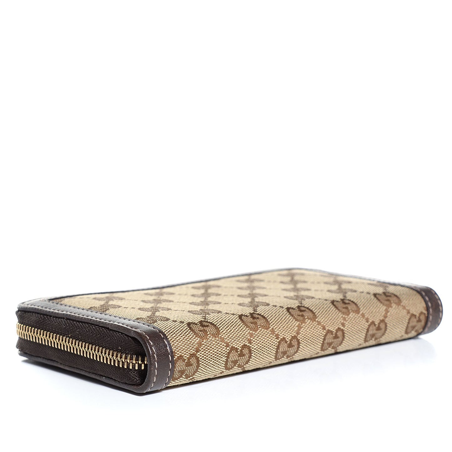 Monogram Calfskin Bamboo Tassel Zip Around Wallet Beige Ebony Chocolate