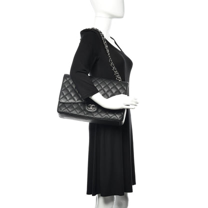 Chanel Caviar Quilted Maxi Single Flap Black 2 of 13