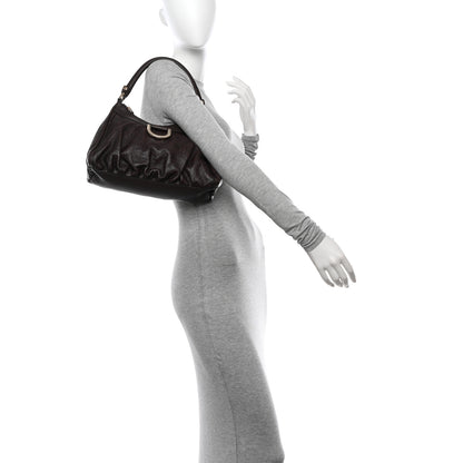 Gucci Guccissima Small D Gold Ring Shoulder Bag Chocolate Brown 2 of 14