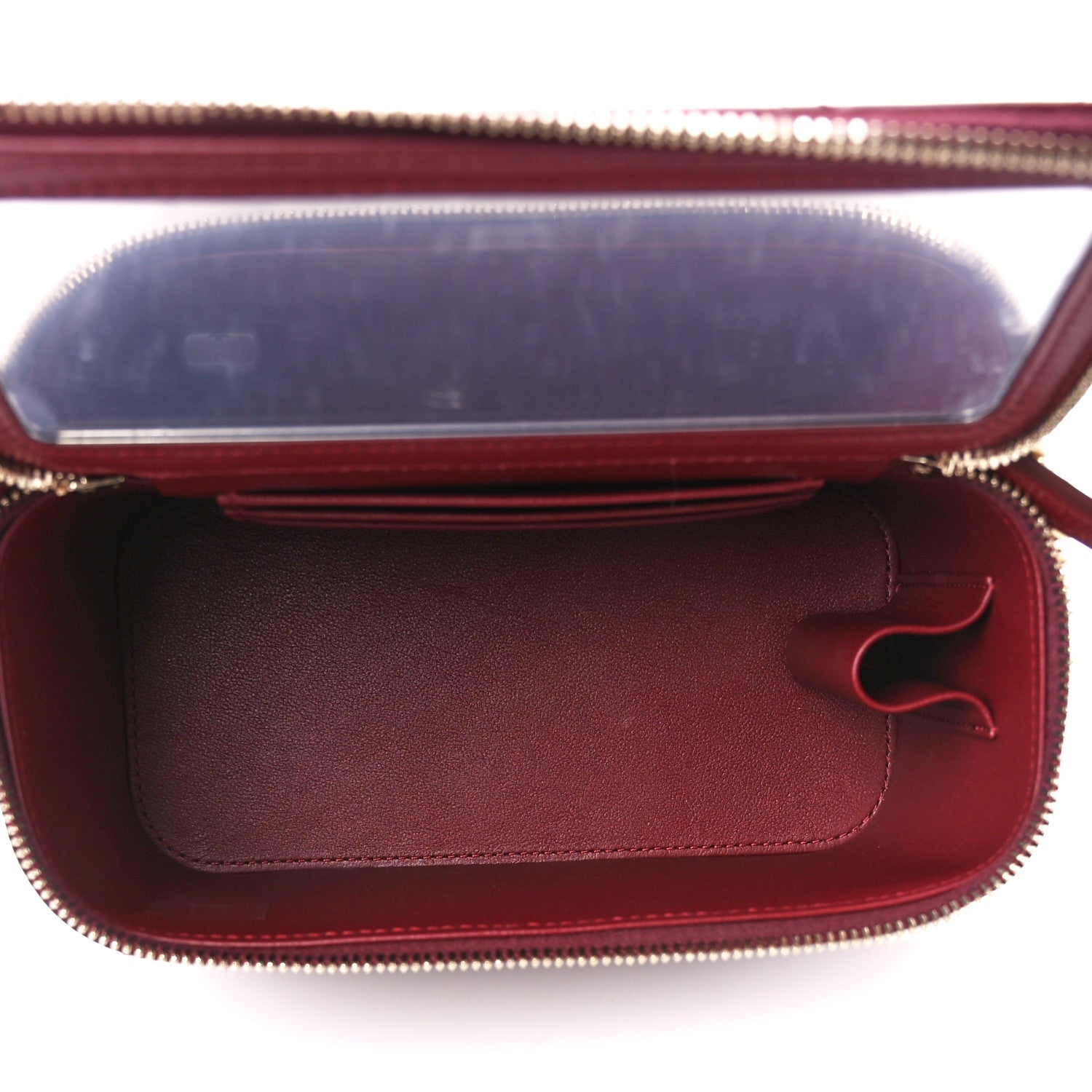 Chanel Lambskin Quilted Small Pillow Crush Vanity Case With Chain Dark Red 5 of 15