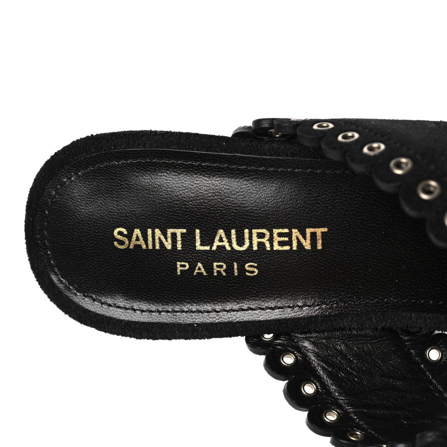 Suede Eyelet LouLou 70 Mules 37 Black