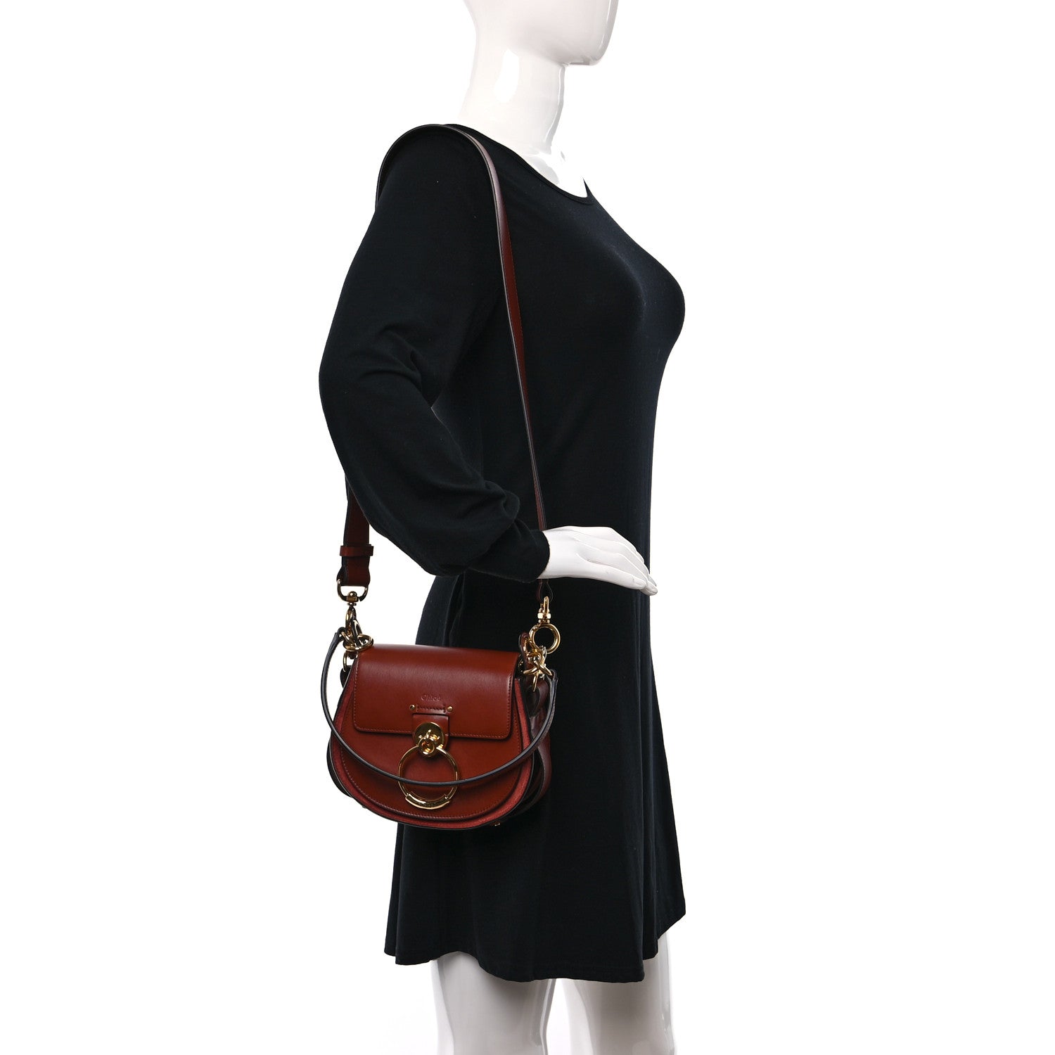Chloe Calfskin Small Tess Bag Sepia Brown 4 of 9
