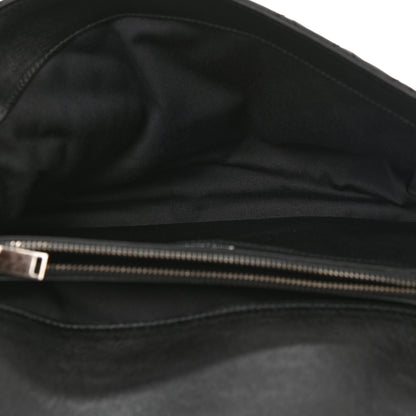 Saint Laurent Calfskin Mixed Matelasse Triquilt Large Monogram Satchel Black 5 of 10