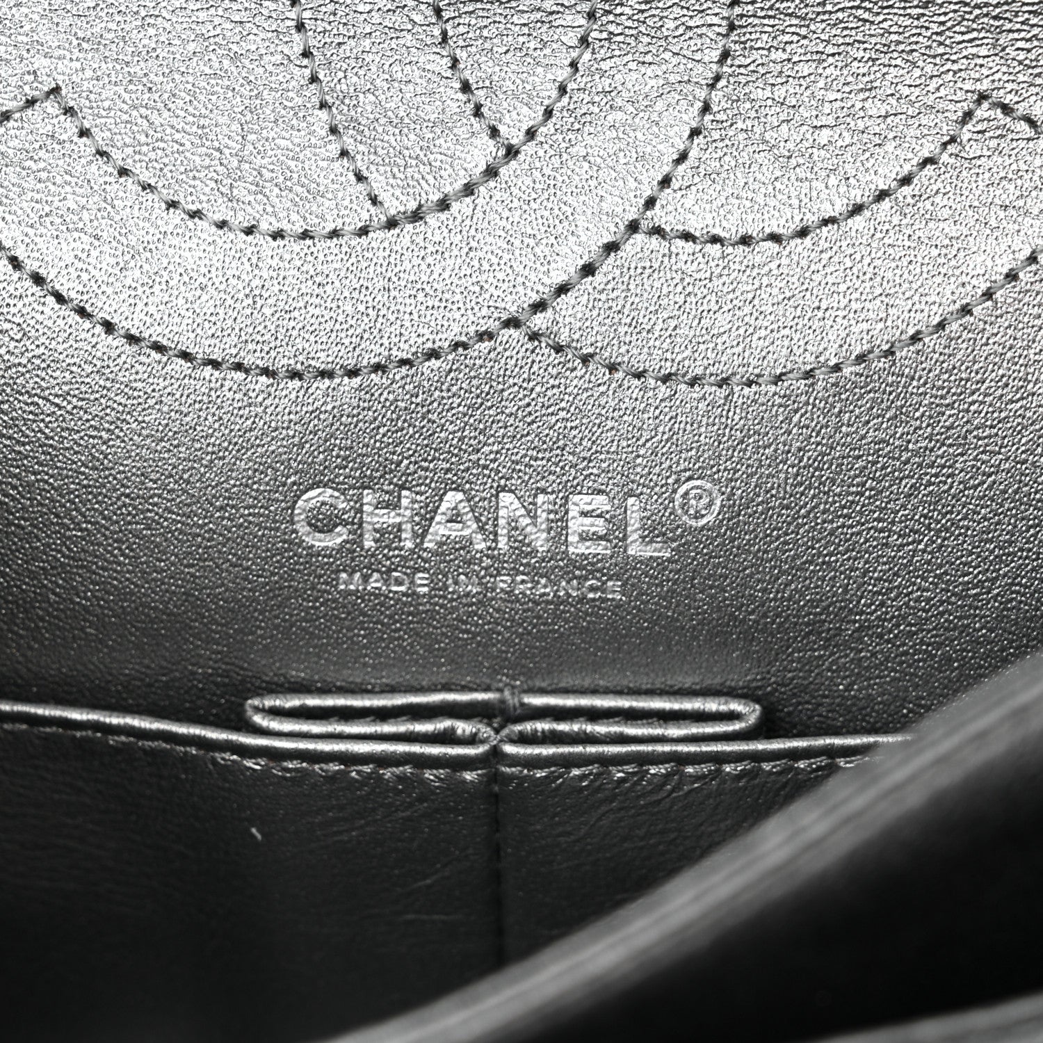 Chanel Metallic Calfskin Quilted Lucky Charms 2.55 Reissue 225 Flap Dark Silver 7 of 12