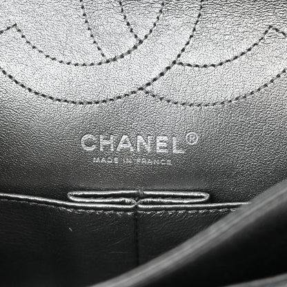 Chanel Metallic Calfskin Quilted Lucky Charms 2.55 Reissue 225 Flap Dark Silver 7 of 12