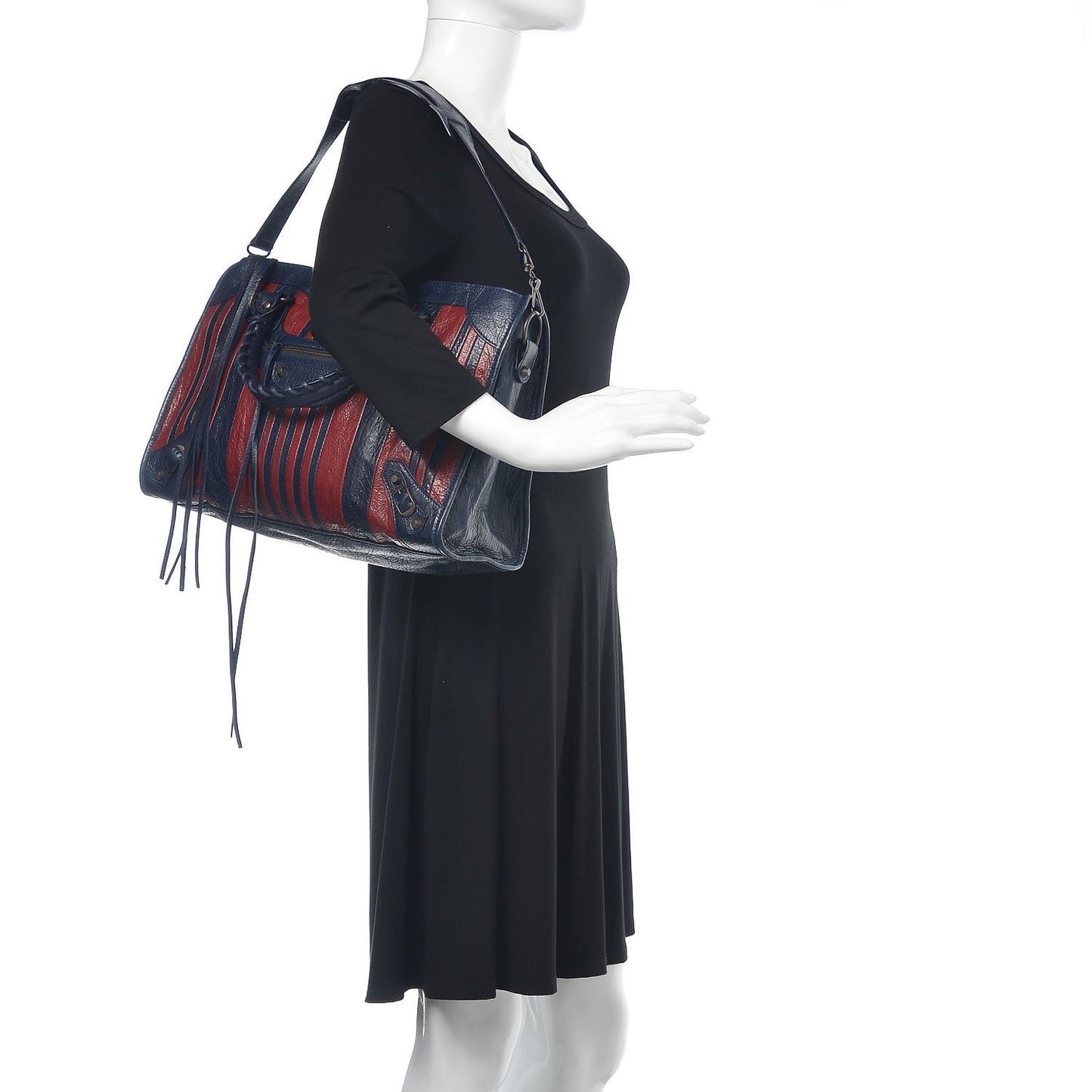 Cuir Arena Striped Classic Hardware City Bleu Nuit Rouge