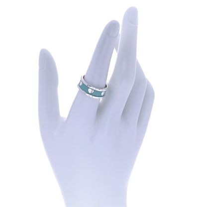 Tiffany Sterling Silver Enamel Heart Band Ring 56 7.5 2 of 5