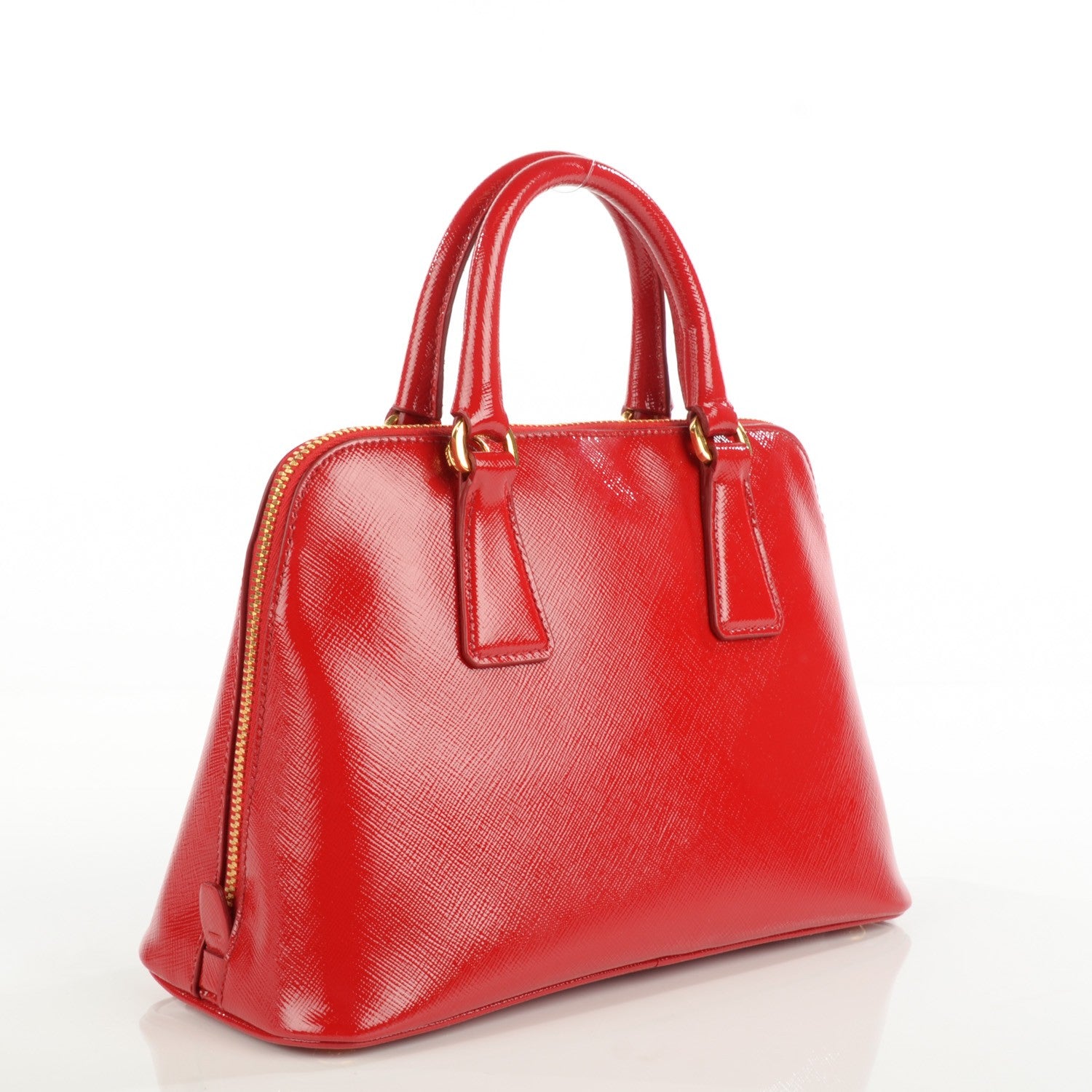 Prada Saffiano Vernice Mini Promenade Tote Rosso 4 of 10