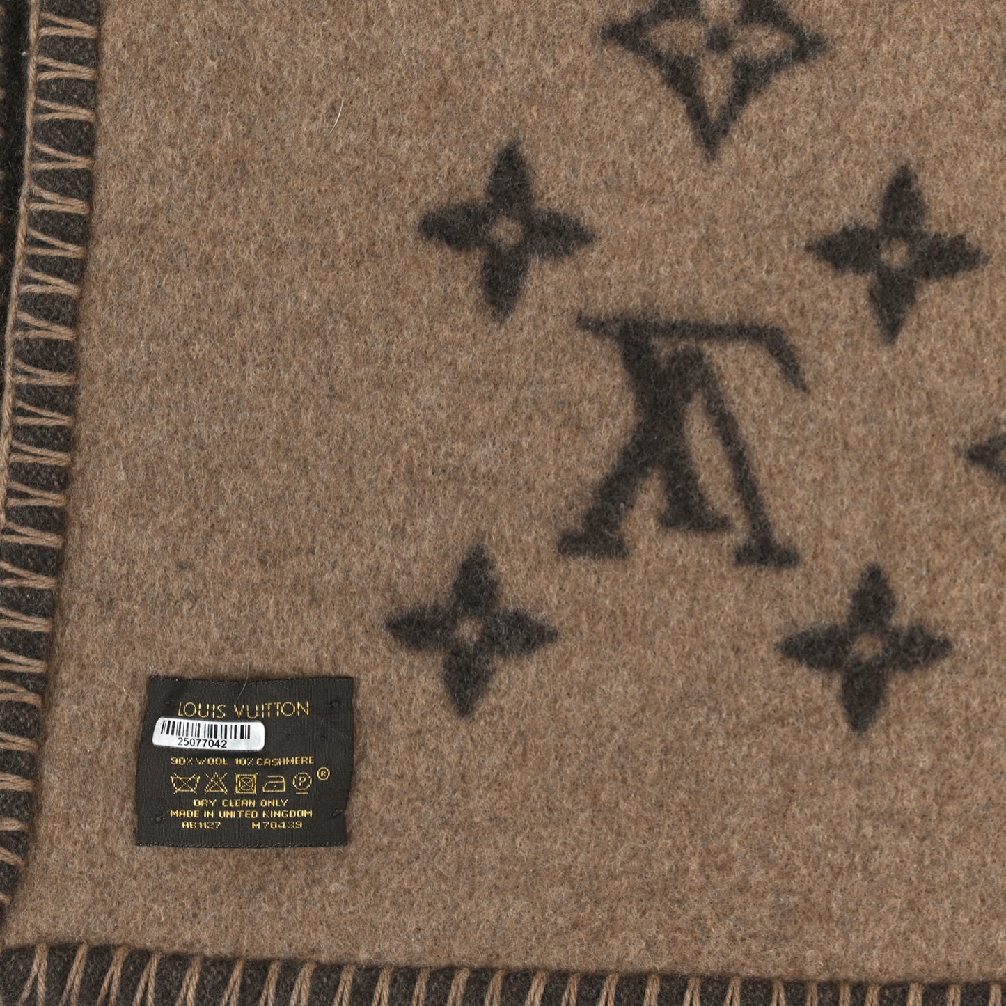 Wool Cashmere Neo Monogram Blanket Marron
