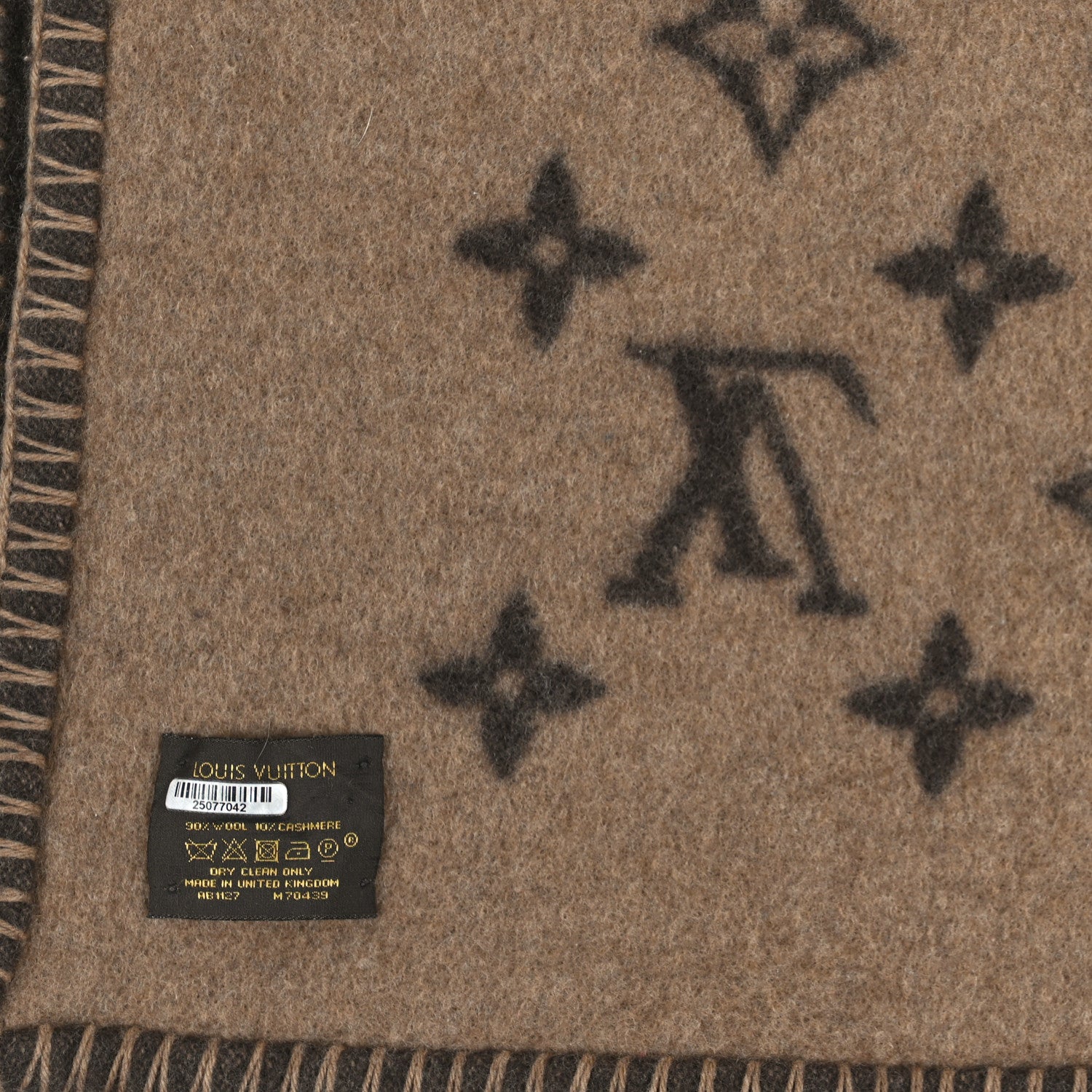 Louis Vuitton Wool Cashmere Neo Monogram Blanket Marron 3 of 3