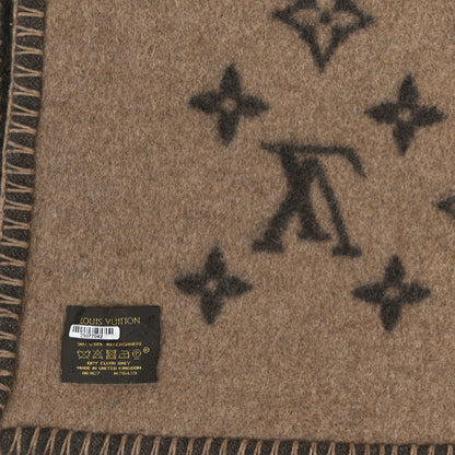 Louis Vuitton Wool Cashmere Neo Monogram Blanket Marron 3 of 3