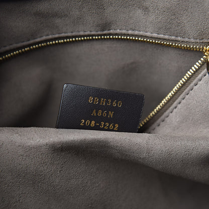 Fendi Glazed Fabric Vitello Century Plexiglass FF 1974 Stamp Patch Medium Runaway Shopper Tote Mogano Panna Black 7 of 10