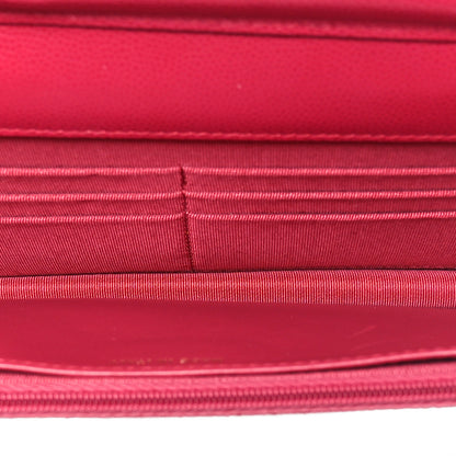 Chanel Caviar Quilted Wallet on Chain WOC Dark Pink 5 of 12