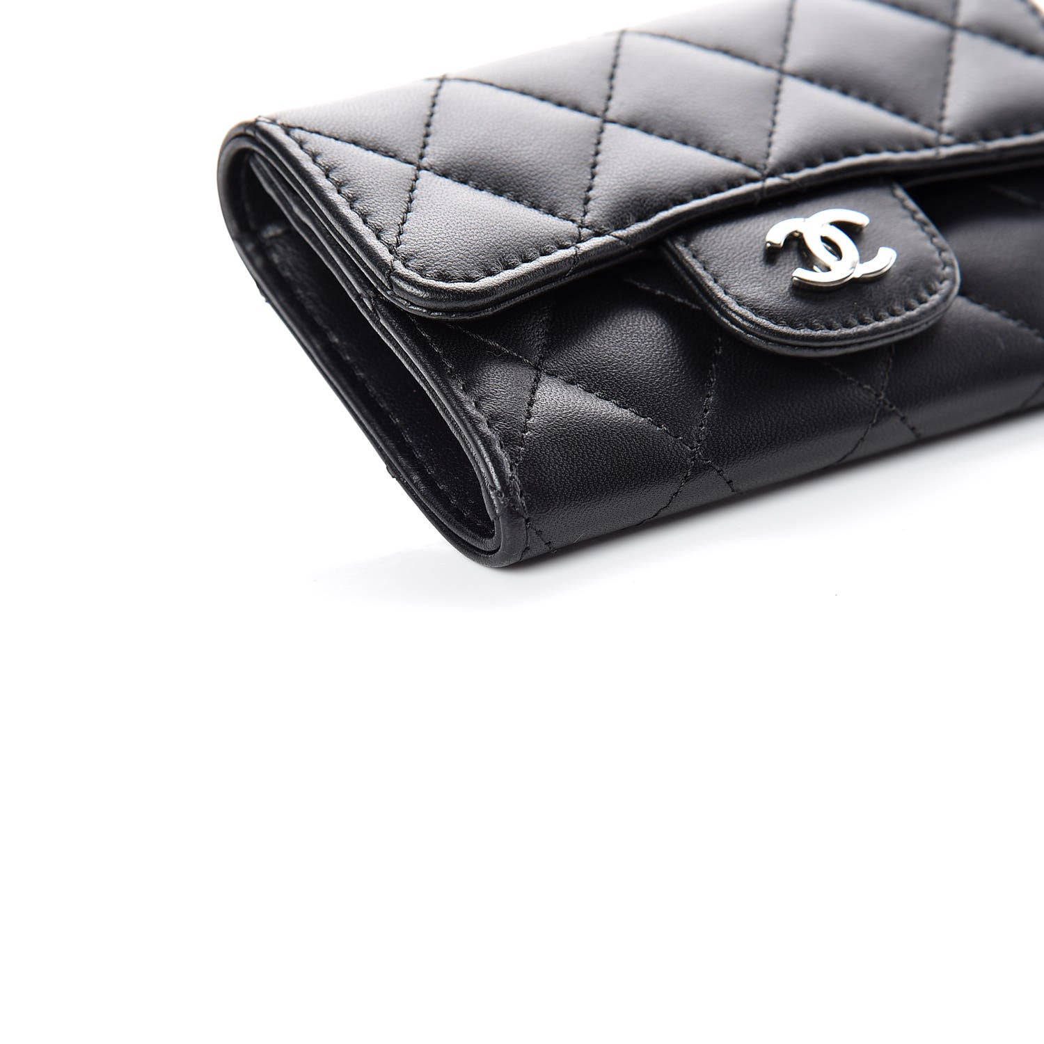Chanel Lambskin Quilted Flap Card Holder Black 9 of 11