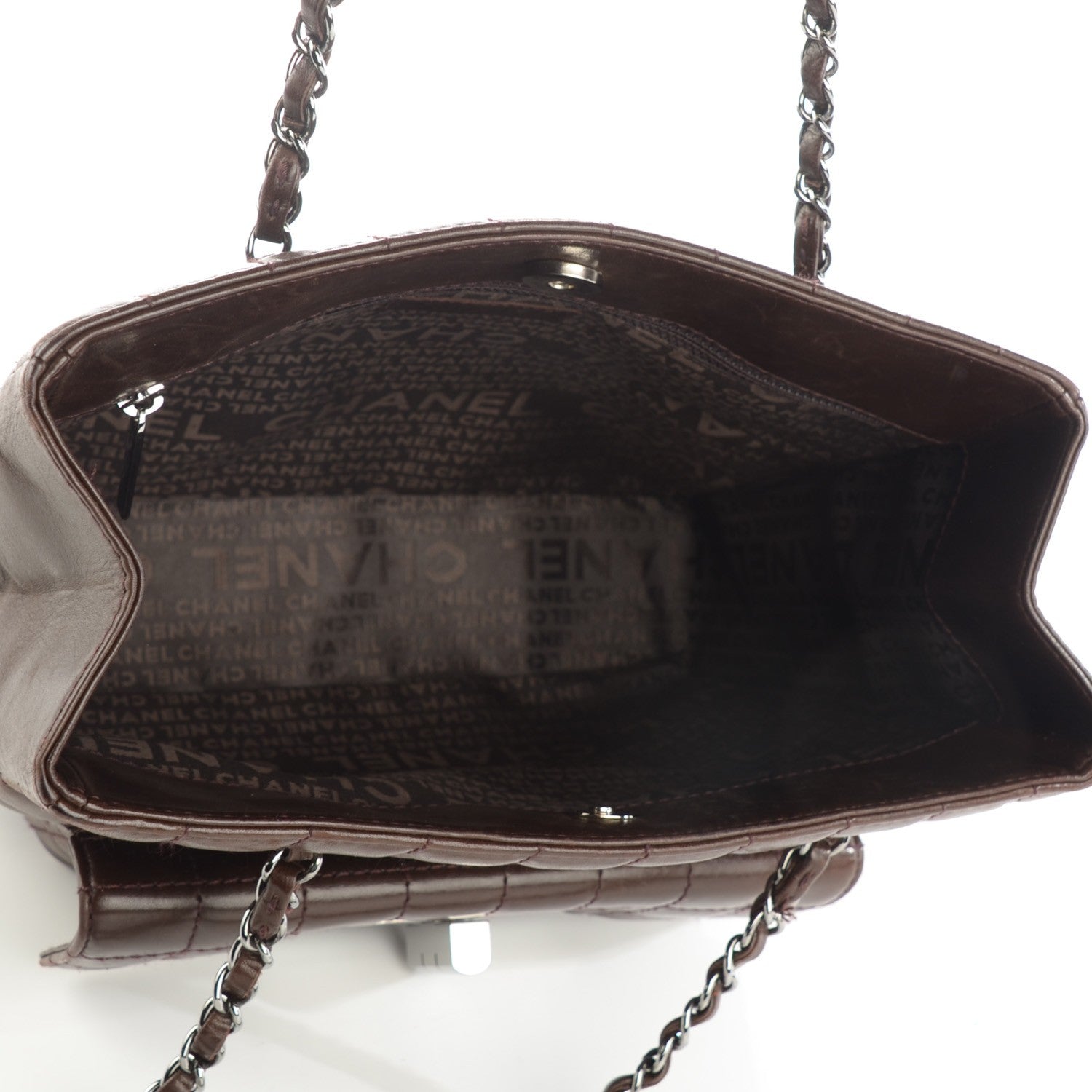 Chanel Lambskin Quilted Chocolate Bar Mademoiselle Shoulder Bag Brown 5 of 7