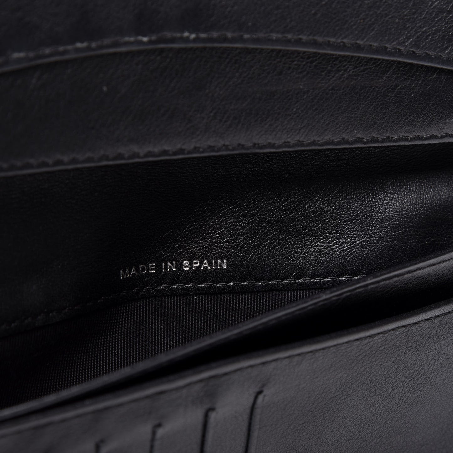 Patent Calfskin Quilted Yen Wallet Black