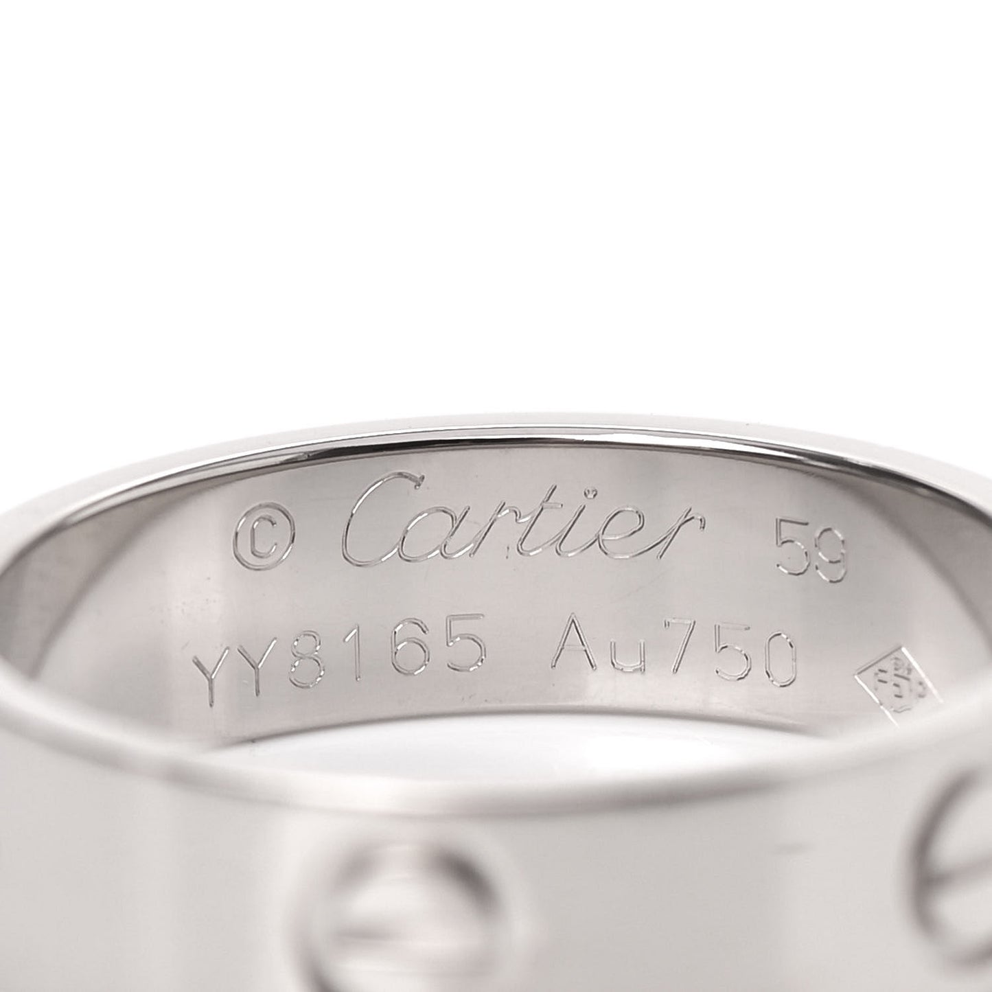 18K White Gold 5.5mm LOVE Ring 59 8.75