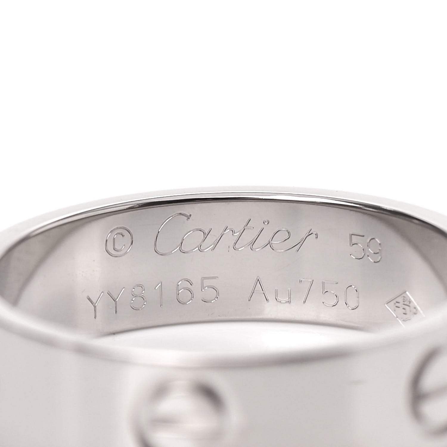 Cartier 18K White Gold 5.5mm LOVE Ring 59 8.75 4 of 5