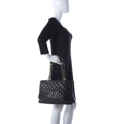 Chanel Caviar Quilted Grand Shopping Tote GST Black 2 of 28