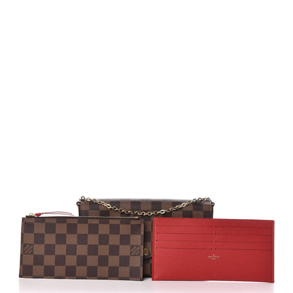 Louis Vuitton Damier Ebene Pochette Felicie Chain Wallet 3 of 12