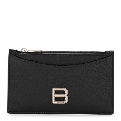 Balenciaga Calfskin Hourglass Long Coin Case Card Holder Black 1 of 8