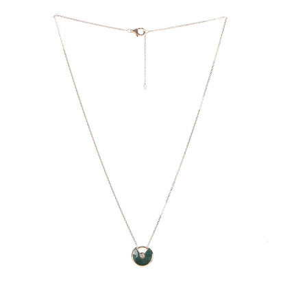 Cartier 18K Pink Gold Diamond Malachite XS Amulette de Cartier Pendant Necklace 3 of 7