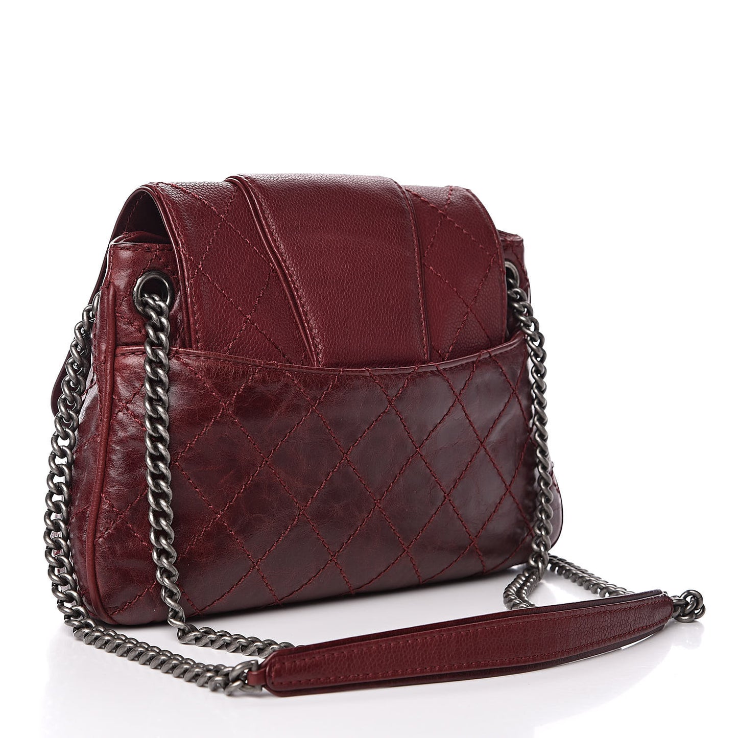 Caviar Aged Calfskin Medium Bubble Graphic Messenger Bag Dark Red