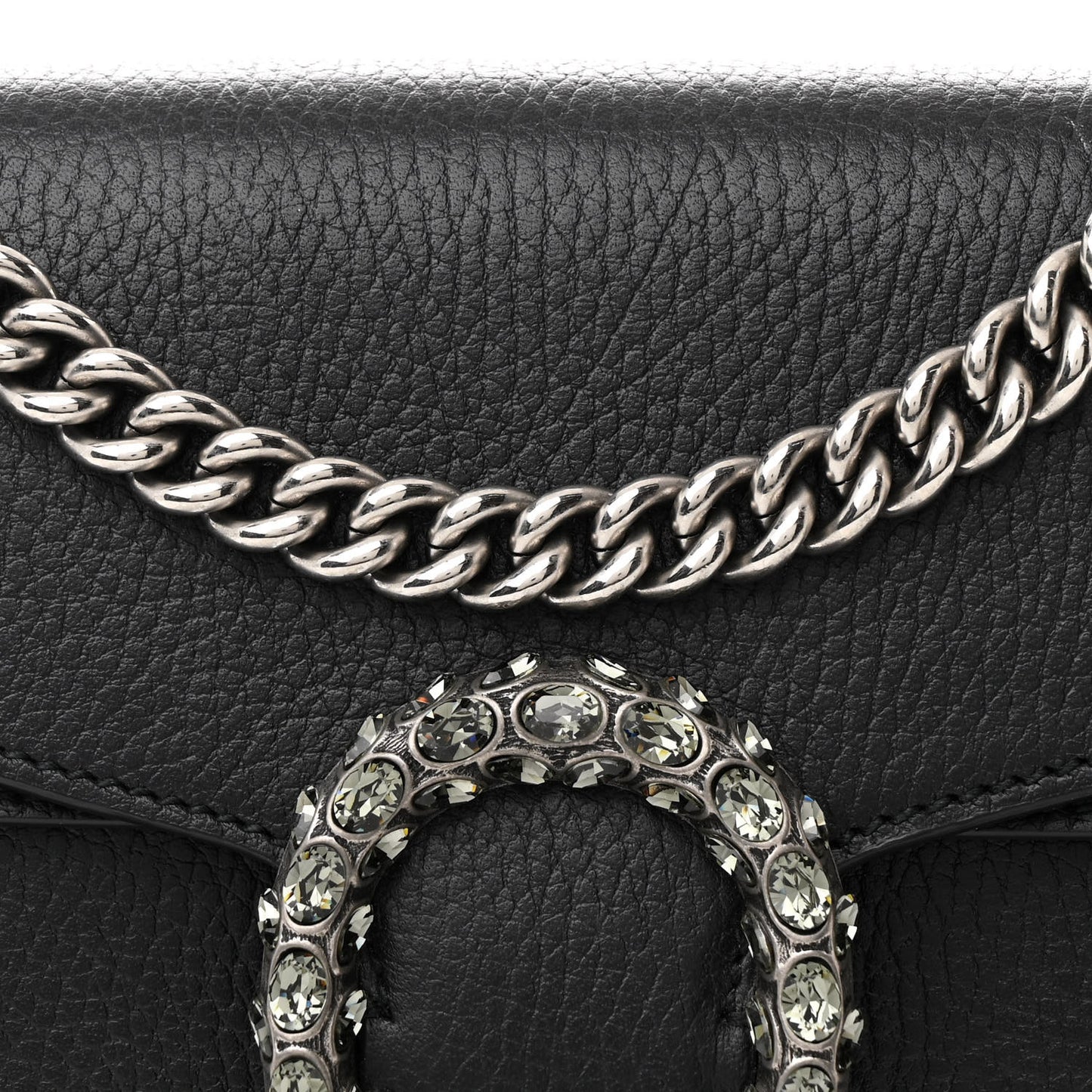 Pebbled Calfskin Small Dionysus Shoulder Bag Black