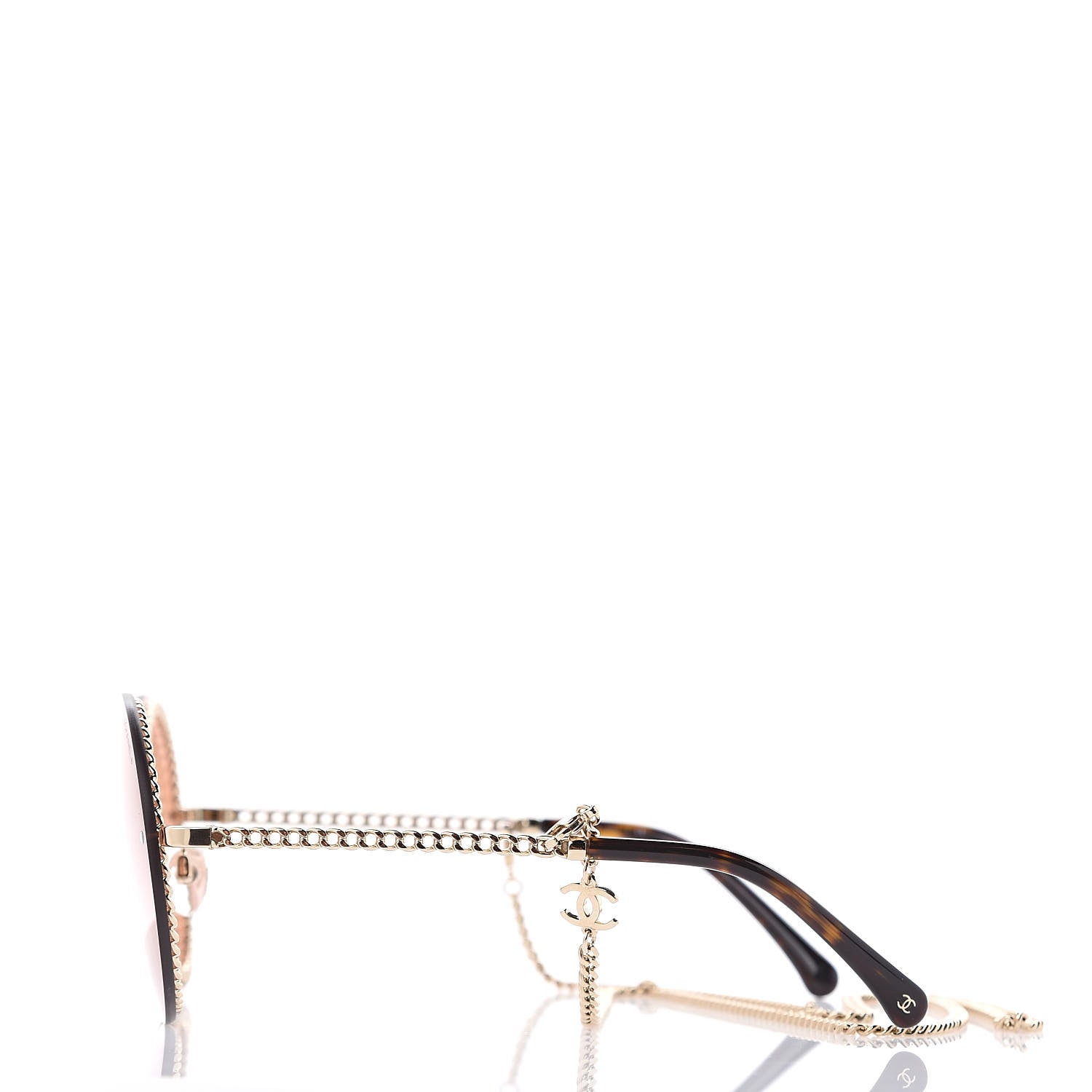Chanel Chain Round Sunglasses 4245 Brown Gold 3 of 8