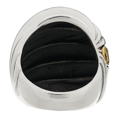 David Yurman Sterling Silver 18K Yellow Gold Sculpted Cable Ring 52 6 5 of 6