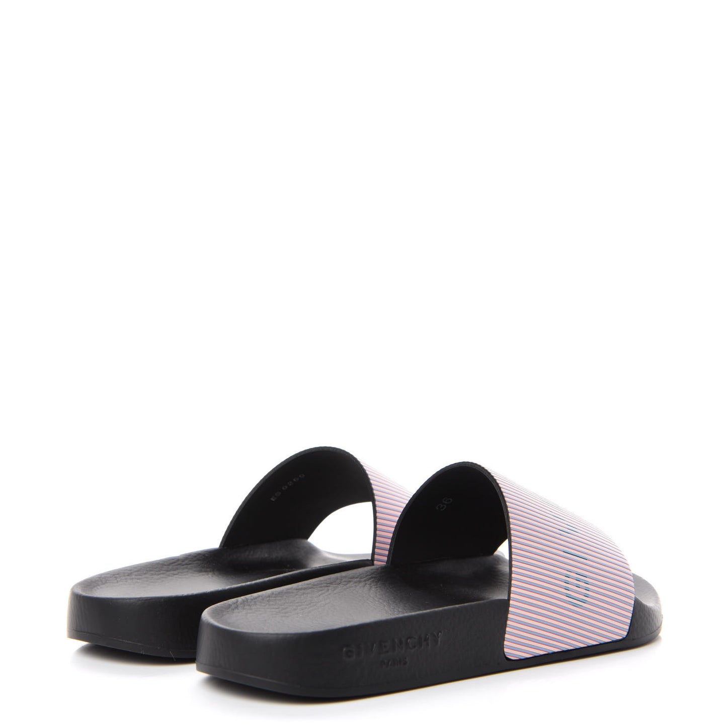 Metallic Calfskin Logo Womens Pool Slide Sandals 36 Light Pink