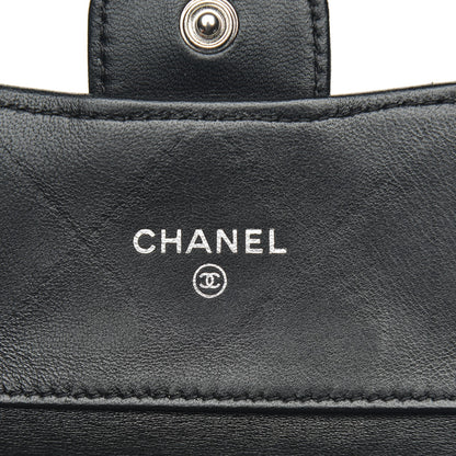 Chanel Lambskin Quilted Compact Flap Wallet Black 6 of 8