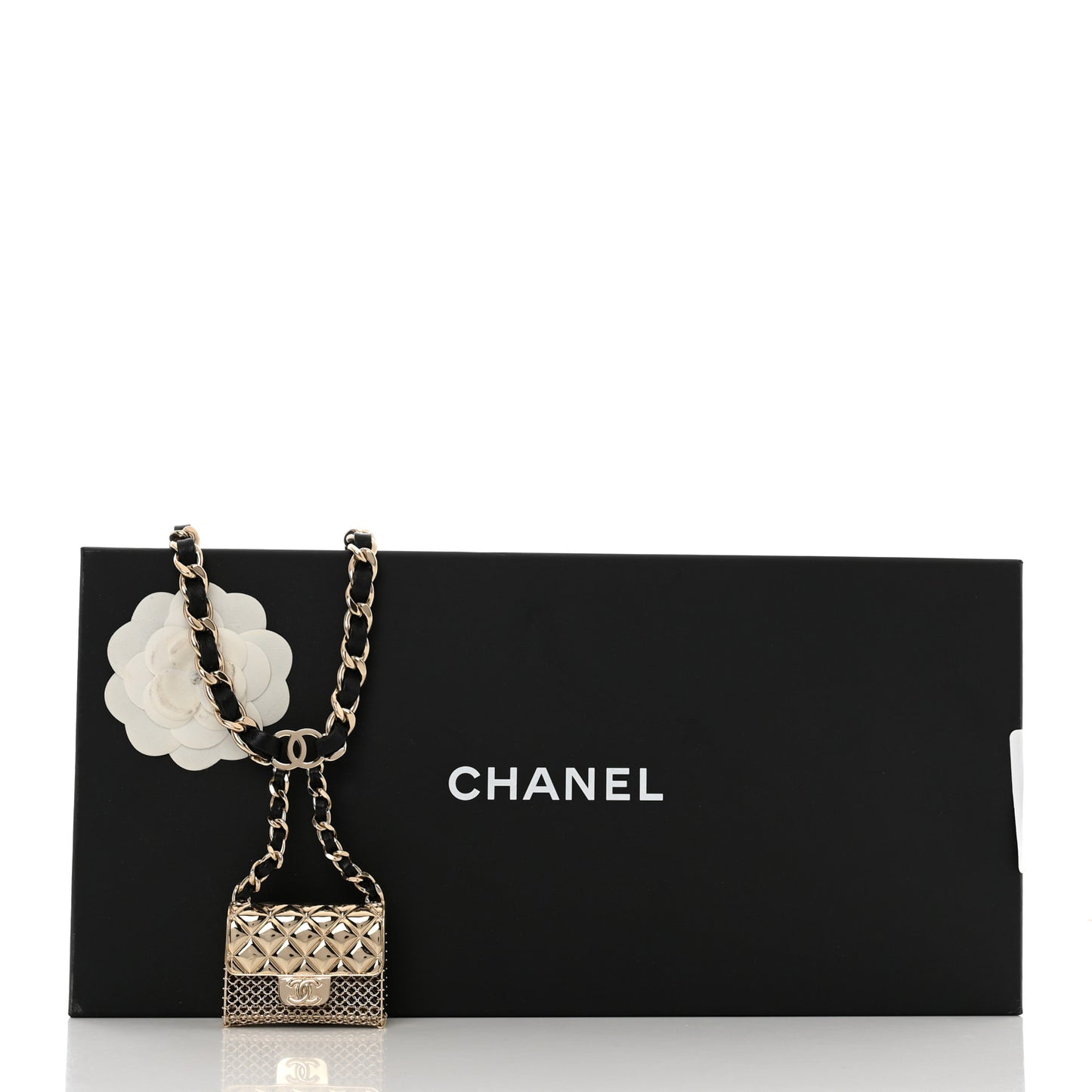 Lambskin Chain CC Flap Bag Belt 90 Black Gold