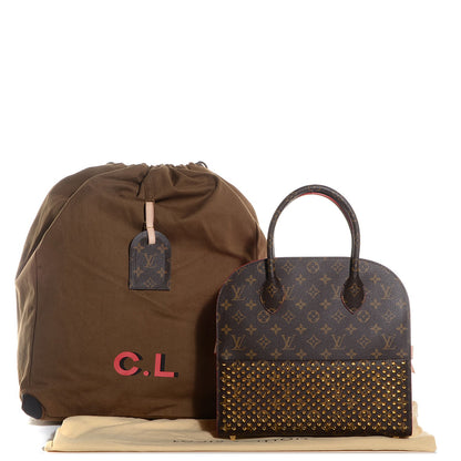 Louis Vuitton Monogram Calf Hair Spikes Iconoclasts Christian Louboutin Tote Red 4 of 8