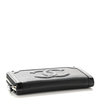 Chanel Caviar Patent Small CC Contour Zip Around Wallet Black 4 of 8