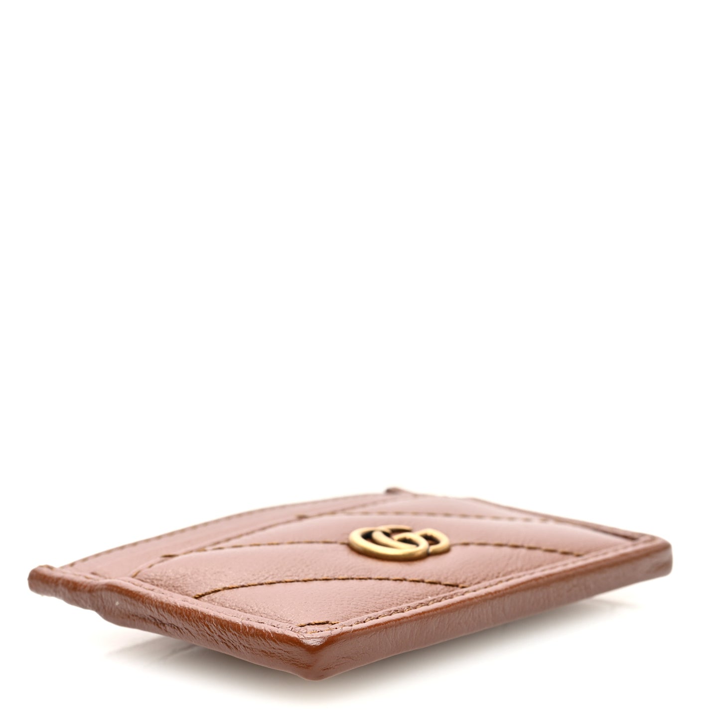 Azalea Calfskin Matelasse Diagonal GG Marmont Card Holder Cuir