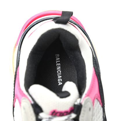 Balenciaga Fabric Mesh Womens Triple S Sneakers 36 Rose Fluo Black White 6 of 7
