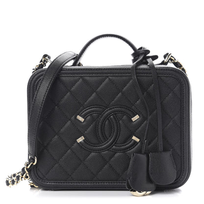 Chanel Caviar Quilted Medium CC Filigree Vanity Case Black 1 of 11